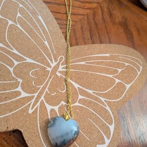 Gold and Silver Heart Pendant Necklace
